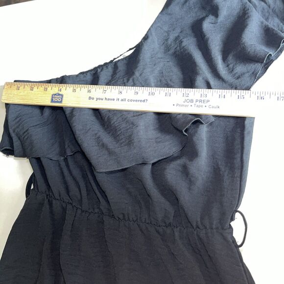 Kirundo One Shoulder Sleeveless Midi Dress Ruffle Black Pullover Size Small NWT - Picture 4 of 13